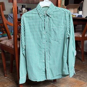 Men's Green Check Button-Down Shirt
